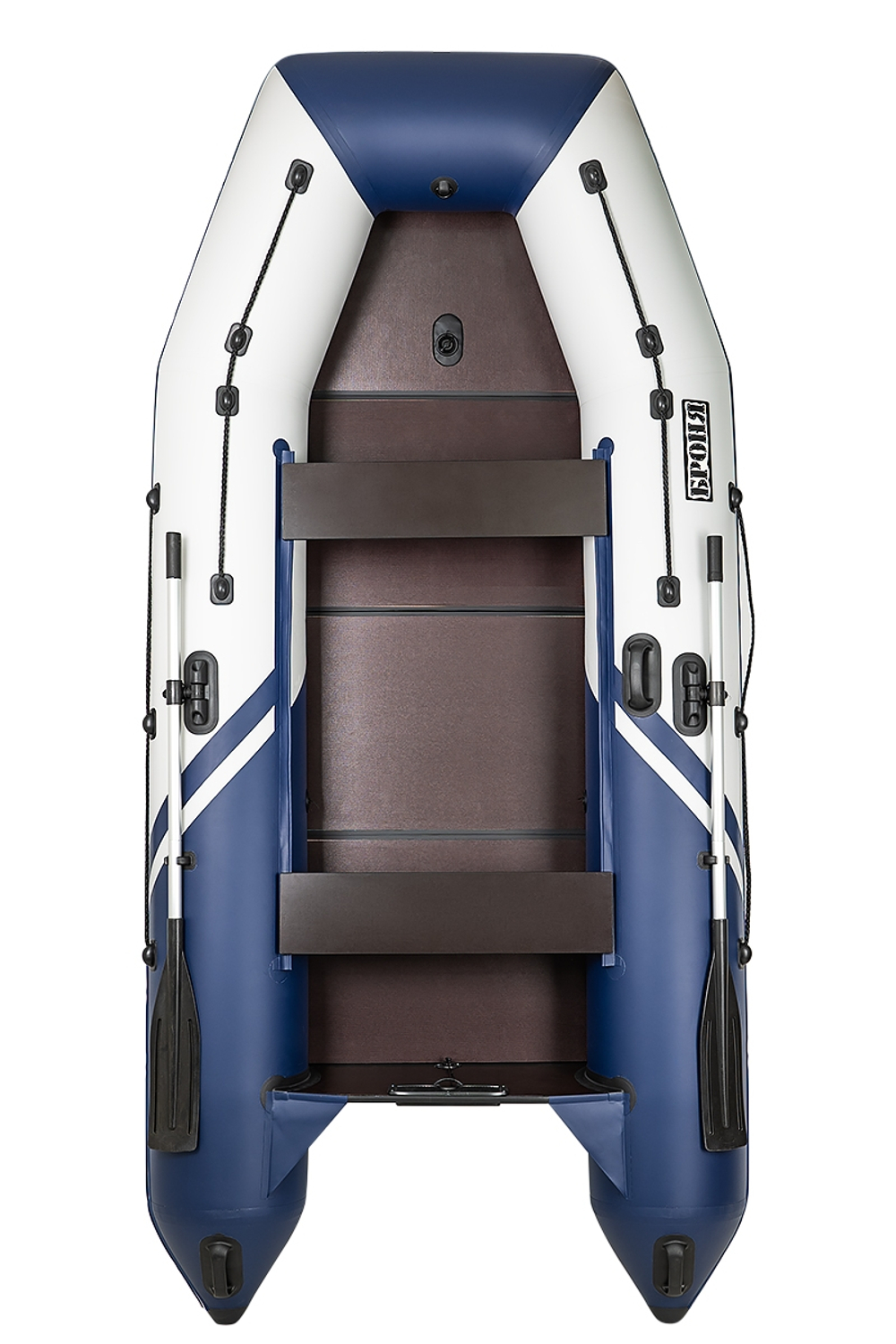 Броня-320 СК слань+киль белый-синий (Лодка ПВХ под мотор с усилением)