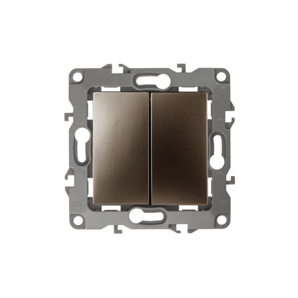 12-1106-13 ЭРА Переключатель двойной, 10АХ-250В, IP20, Эра12, бронза | Эра 12 Бронза