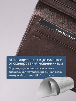 500 R - Футляр для карт и визиток с RFID защитой, Stampa Brio