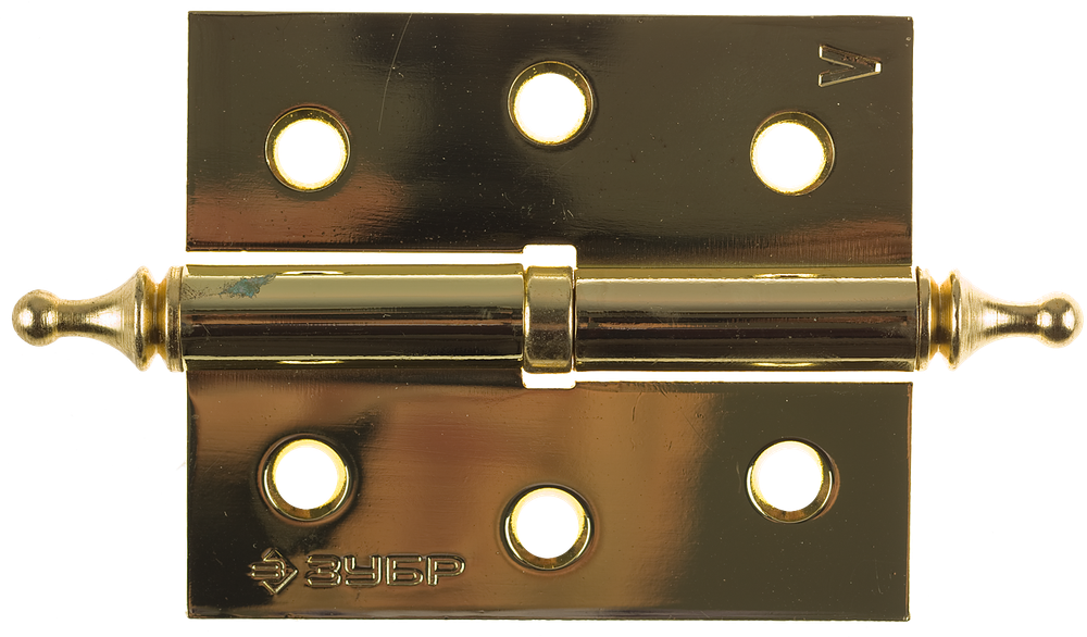 37605-075-1L Петля дверная разъемная, 1 подшипник, цвет латунь (PB), левая, с крепежом, 75х63х2,5мм, 2 шт