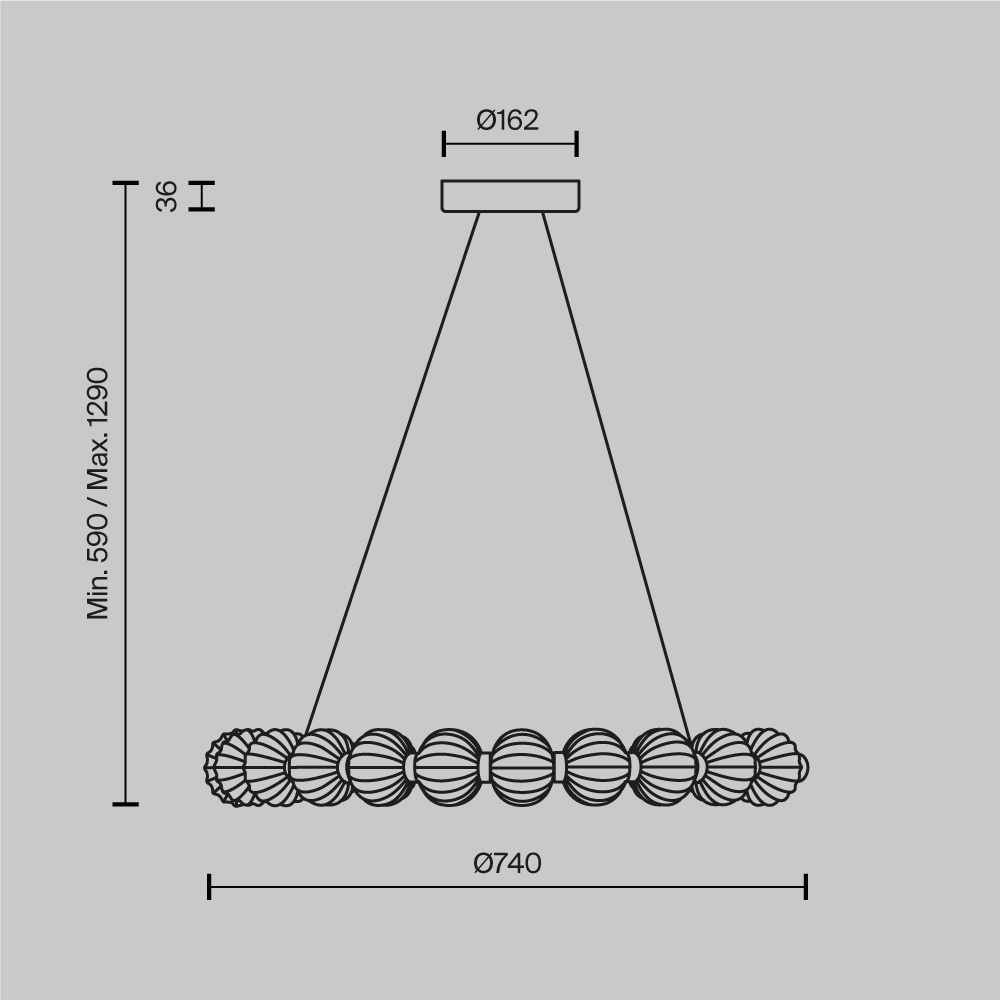 Подвесной светильник Maytoni MOD555PL-L26CH4K