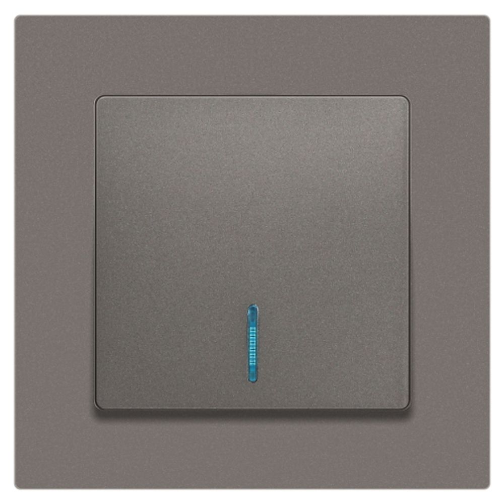 Выключатель Intro Accent 6-102-09 с подсветкой, 10А-250В, IP20, СУ, AL/CU, титан | Intro