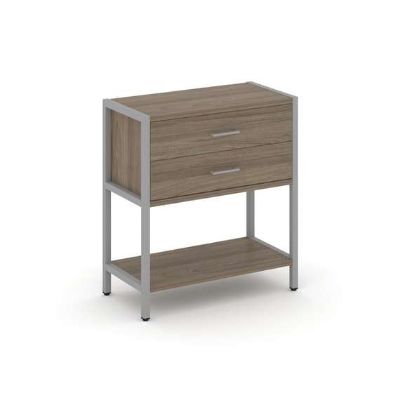 Shelf System Односекционный стеллаж двухярусный с ящиками SN.STM-212 Вяз Благородный/Металл Серый 81