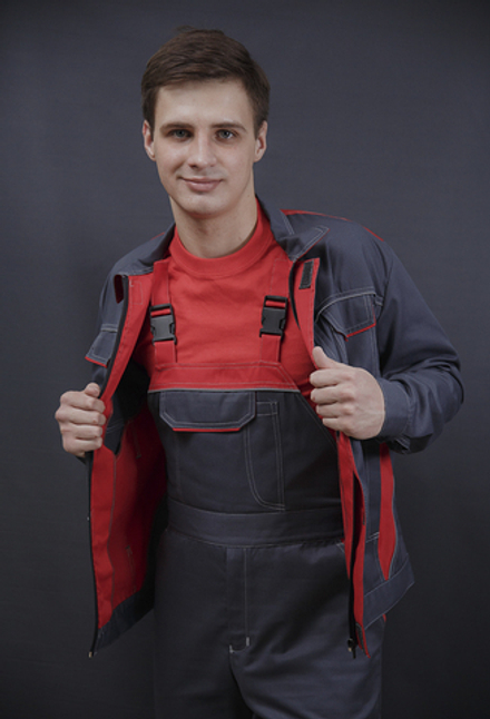 Полукомбинезон летний К-21 (серый+красный)