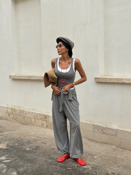 Трикотажные шаровары серые