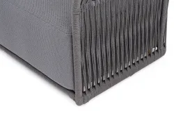 "Лугано" кресло плетеное из роупа, каркас алюминий темно-серый (RAL7024) муар, роуп темно-серый круглый, ткань темно-серая YB25-0027