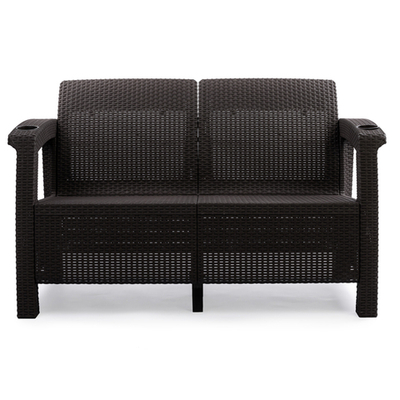 Диван "Ротанг-плюс" 2-х местный без подушки (мокко), 1270*700*790мм