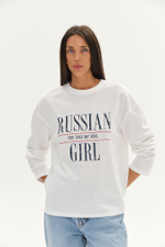 Лонгслив RUSSIAN GIRL | Молочный