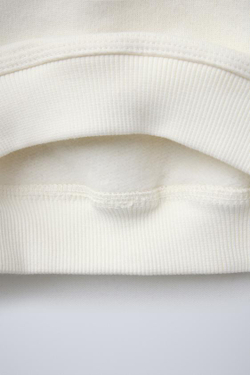 ZARA ТОЛСТОВКА С РЕЛЬЕФНОЙ НАДПИСЬЮ, ЭКРЮ/ТЕМНО-СИНИЙ