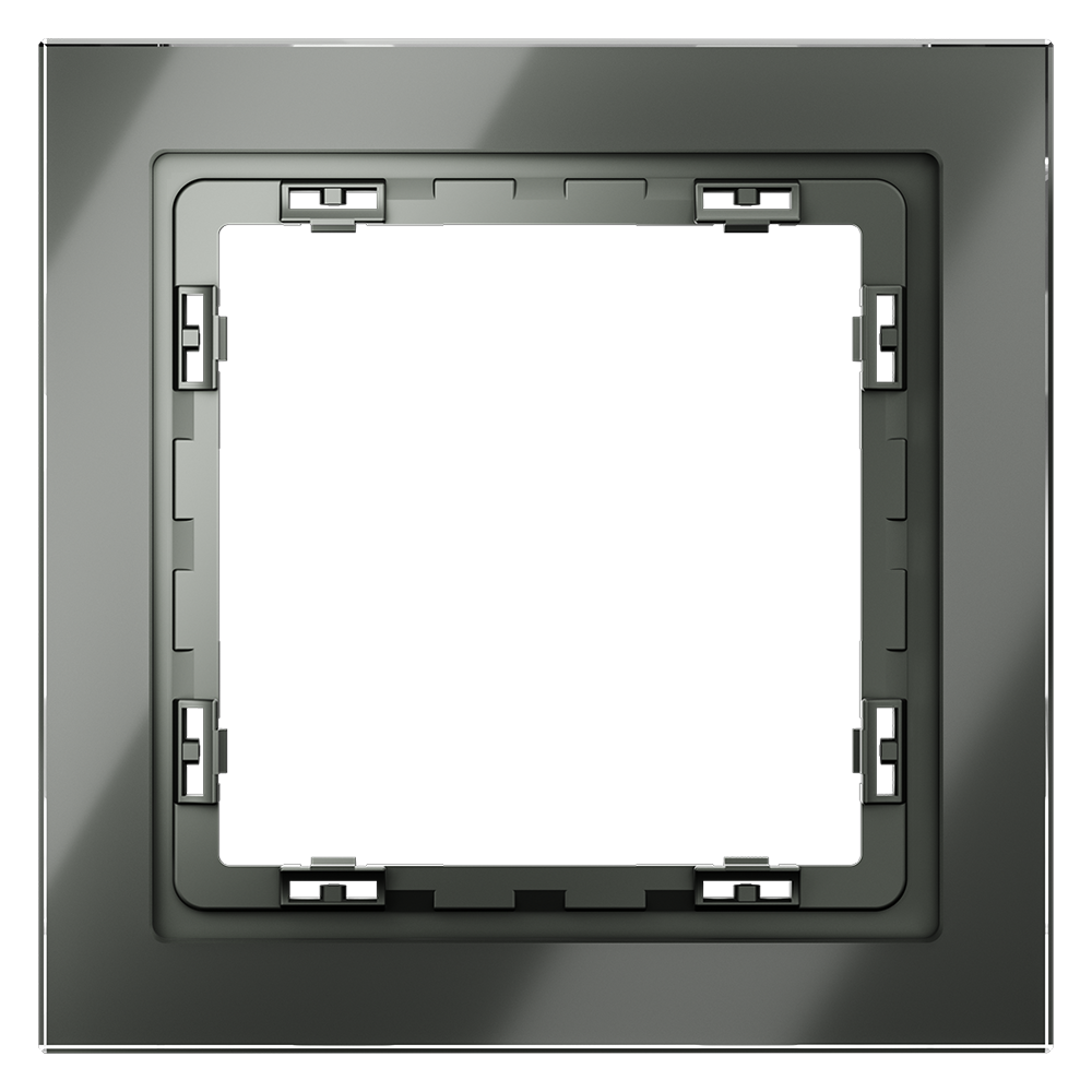 Рамка стеклянная VOLTUM S70 на 1 пост, (титан, стекло)