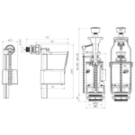 Арматура к смыв. бачку 2-ух Кноп. АНИпласт металл бок/подв. WC3050М АНИ пласт ЭКОНОМ