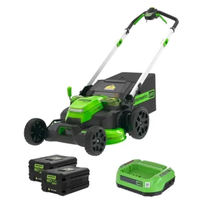 Аккумуляторная газонокосилка Greenworks GD60LM612K4 60В (2 x 4 Ач, ЗУ) нож 61 см, 2519107U2B