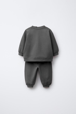 ZARA КОМПЛЕКТ: ТОЛСТОВКА И БРЮКИ-ДЖОГГЕРЫ, АНТРАЦИТОВО-СЕРЫЙ