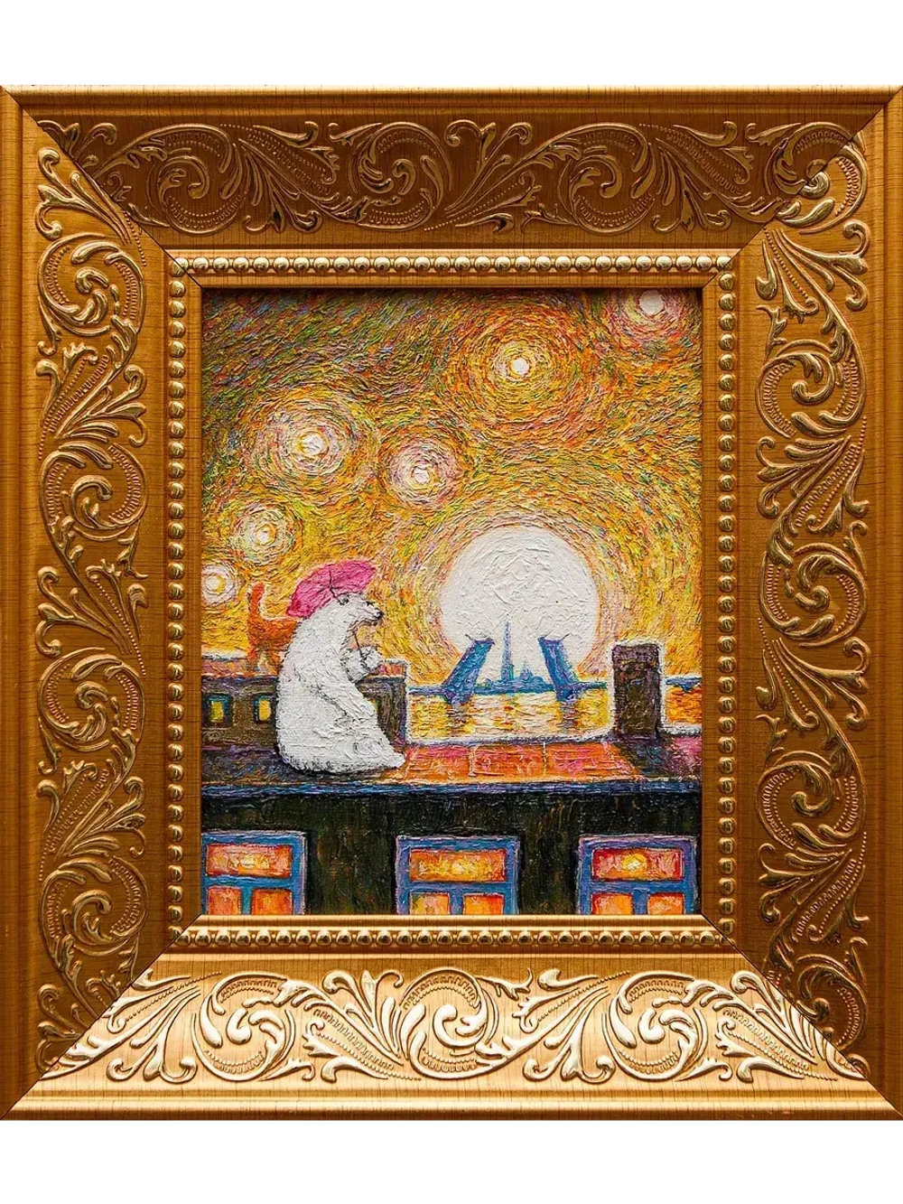 Картина маслом "Белые ночи. Экскурсия по крышам" Козинский
