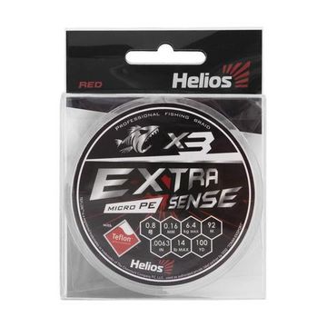 Шнур Helios Extrasense X3 PE Red 92m   0.8/14LB 0.16mm (HS-ES-X3-0.8/14LB)