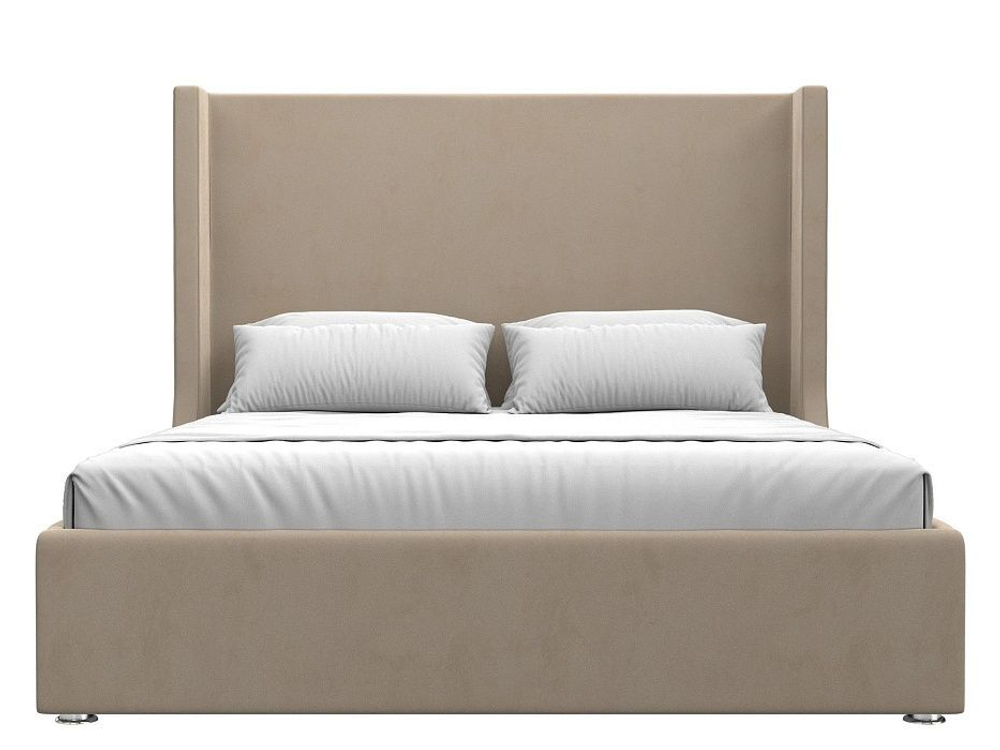 Кровать интерьерная Ларго 160, Бежевый, Велюр, 101317