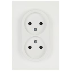 Розетка ЭРА Arktik 16-2107-08 без заземления двойная 2X2P 16А-250В белый матовый | Эра Arktik