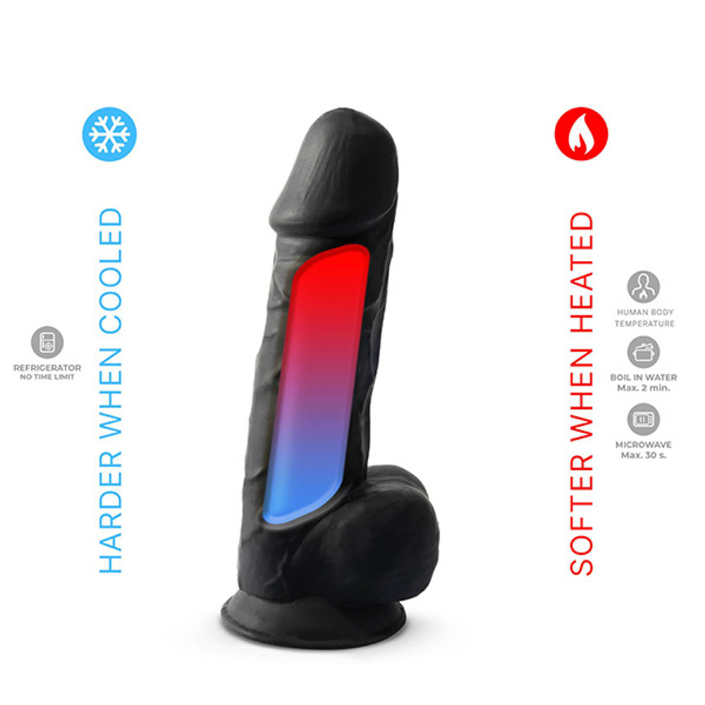 Черный фаллоимитатор 21,5см на присоске с мошенкой SilexD the Original Silicone Dildo 8,5" Model 4