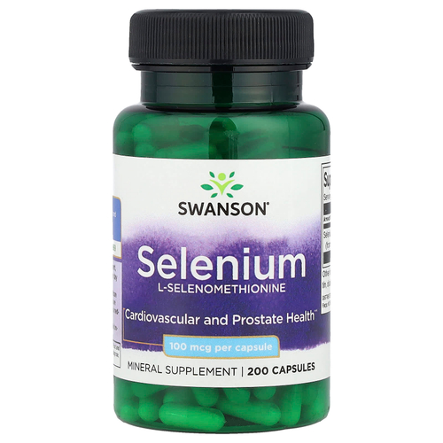 Swanson Vitamins, селен, 100 мкг, 200 капсул