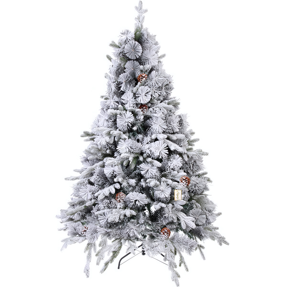 Ёлка «Снежная рапсодия» 150 см, ПВХ+Леска, шишки, белый иней (450 веток)