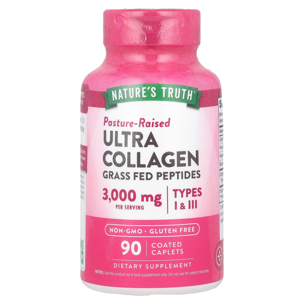 Nature's Truth, Ultra Collagen, коллаген типа I и III, 90 капсул, покрытых оболочкой (1000 мг в 1 капсуле)