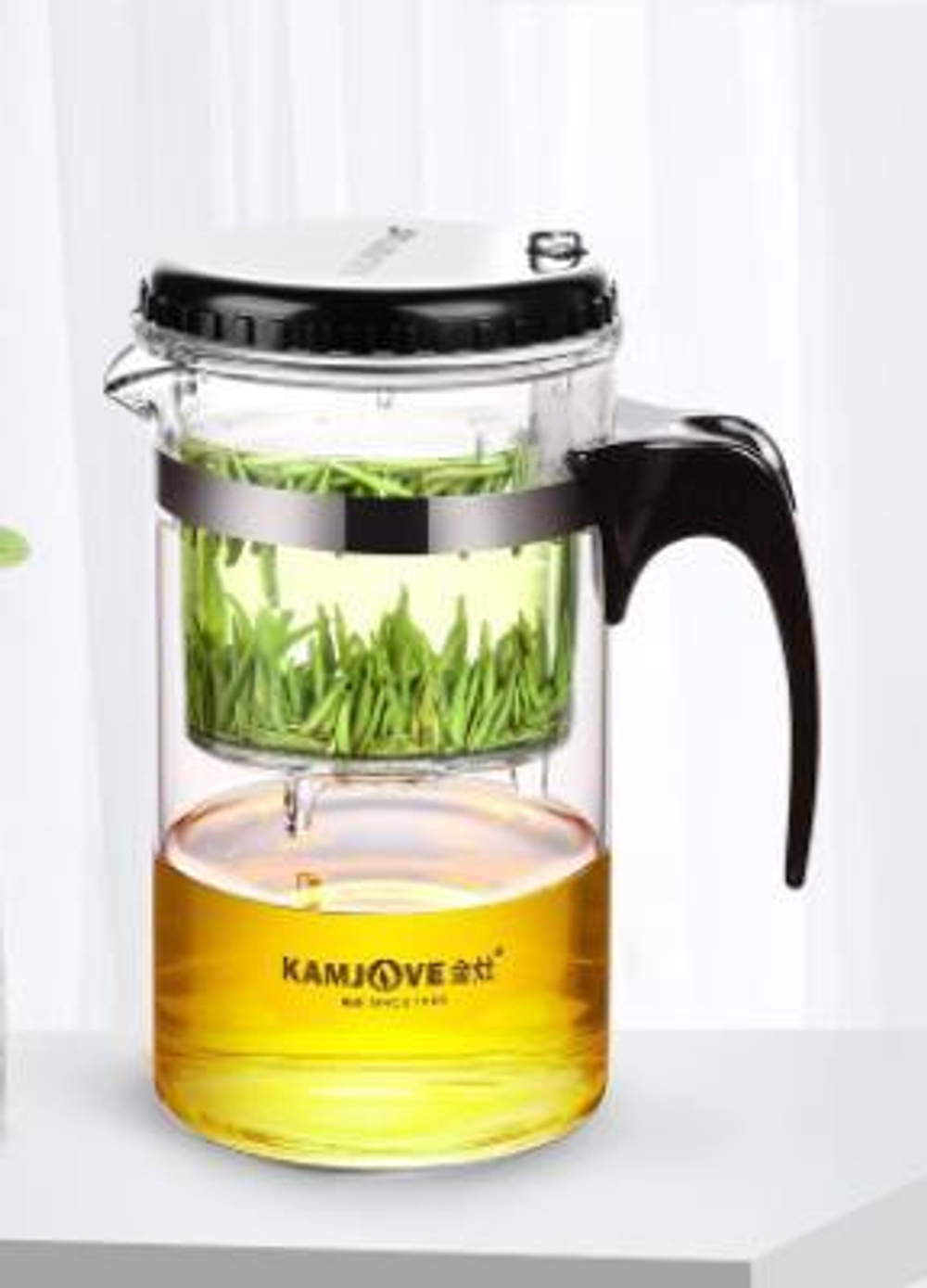 236027 Чайник KAMJOVE "Изипот" TP-200 б/носика 1000 мл, стекло/пластик