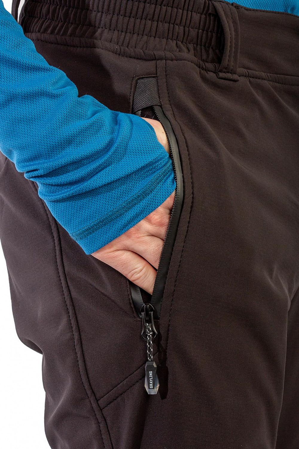 Брюки, софт-шелл, черный, Grayling, Novatex