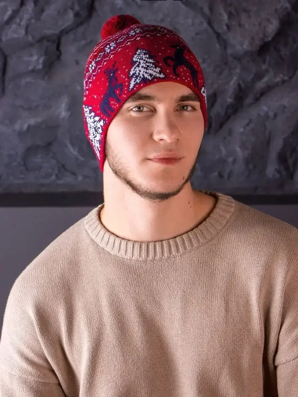 Шапка зимняя вязаная детская