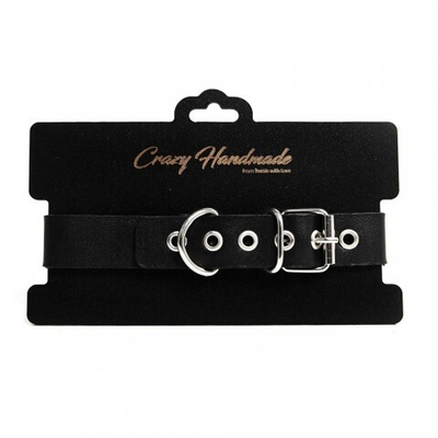 Ошейник однослойный, прямоугольной формы, чёрного цвета