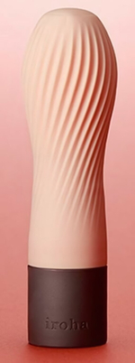 Персиковый рифленый мини-вибратор IROHA ZEN HANACHA - 12,7 см. (Цвет: персиковый)