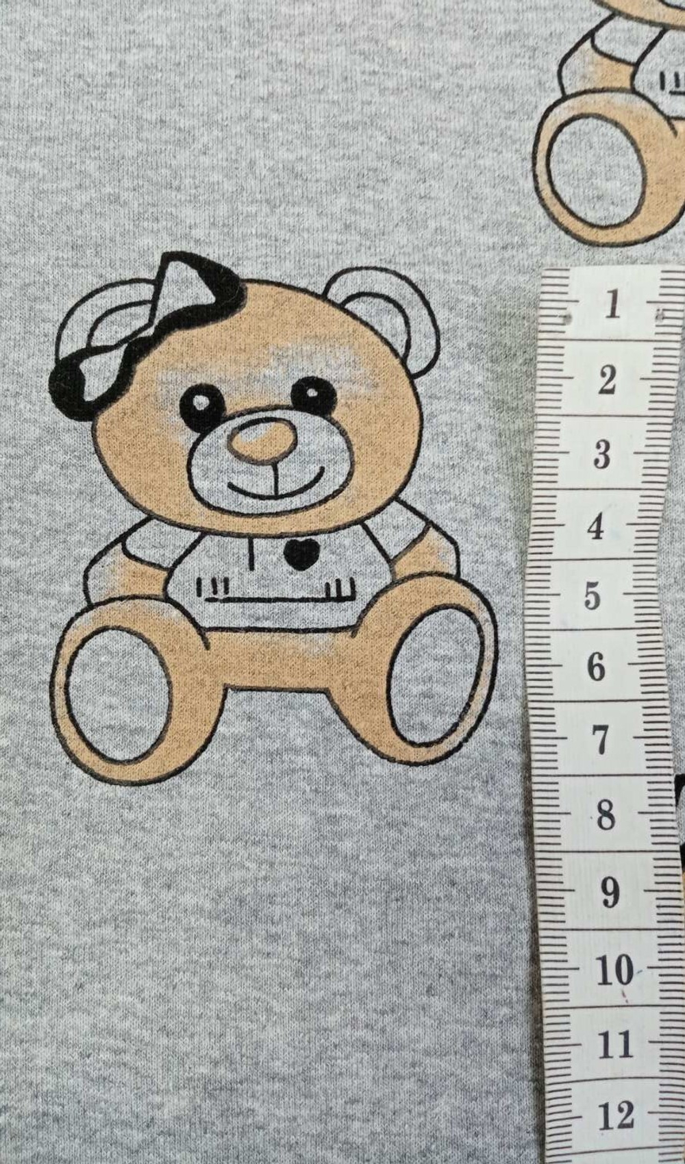 Футер (принт). Мишки на сером, ВО