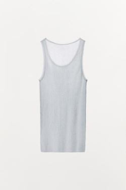 ZARA ТОП С МЕТАЛЛИЗИРОВАННОЙ НИТЬЮ, СЕРЕБРИСТЫЙ
