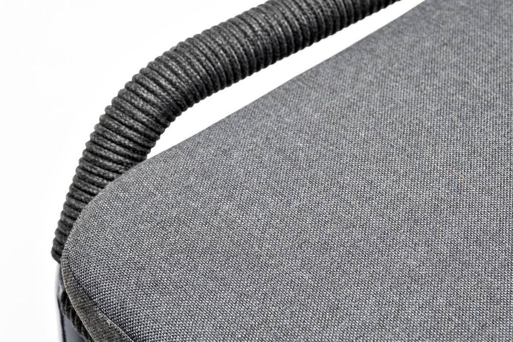 "Венето" обеденная группа на 6 персон со стульями "Милан", каркас темно-серый, роуп темно-серый