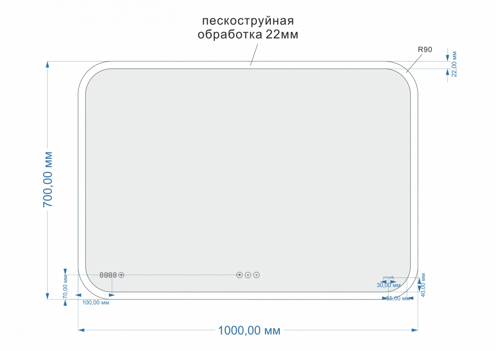 ЗЕРКАЛО Cersanit LED 070 сенсор, звонки  3199