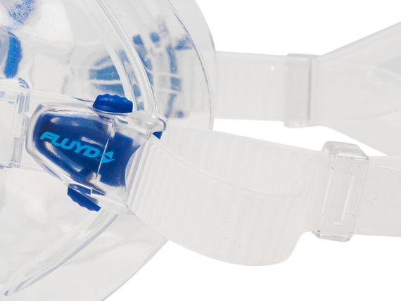 Маска Salvimar Trinity с креплением для камеры  прозрачный силикон/синяя