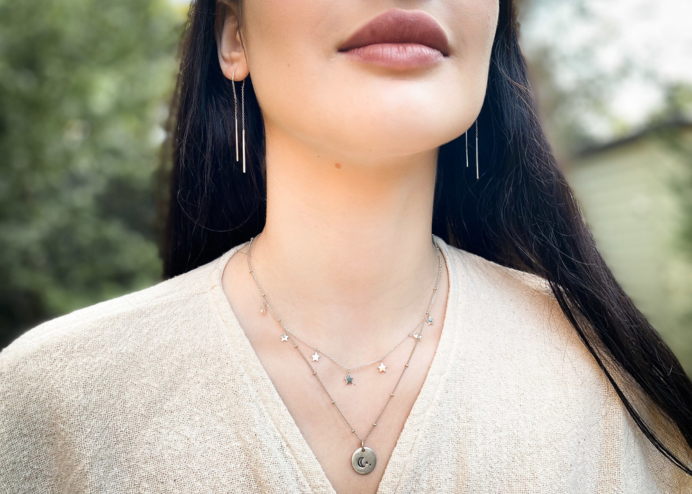 Подвеска НОЧЬ с цепочкой, серебро