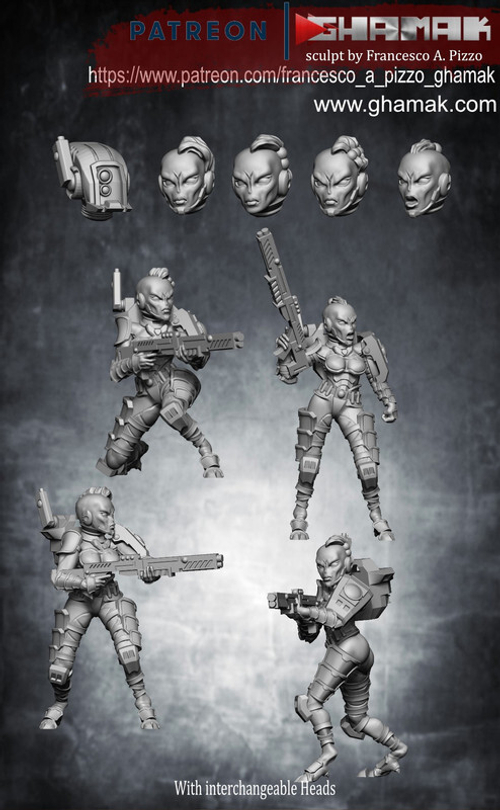 Tau Empire Fire Warrior  Воин огня №1 сминиатюра для dnd, днд, pathfinder, фентези, Настольная игра, НРИ, Варгейм, РПГ