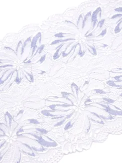 03-236 Кружево эластичное 22 см, голубой/айвори