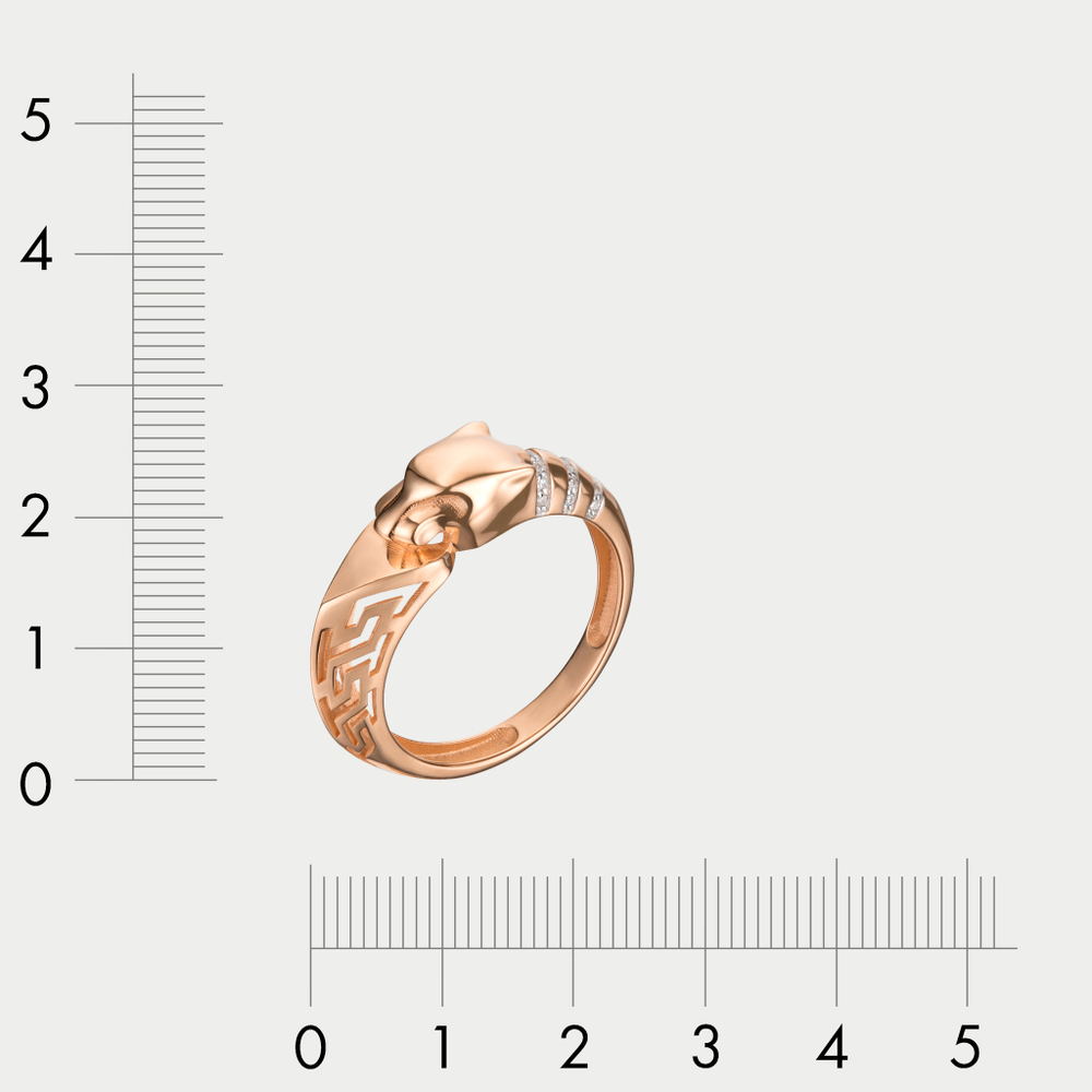 Кольцо женское из розового золота 585 пробы с фианитами (арт. К5108)