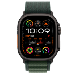 Apple Watch Ultra 2 (2024) GPS + Cellular, 49 мм, корпус из титана, ремешок Alpine (M) цвета Dark Green (темно-зеленый) MX4R3