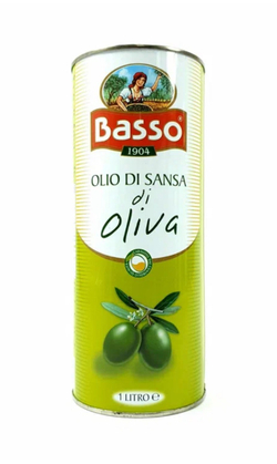Оливковое масло BASSO Для жарки Рафинированное (Pomace) в ж/б 1 л, Италия