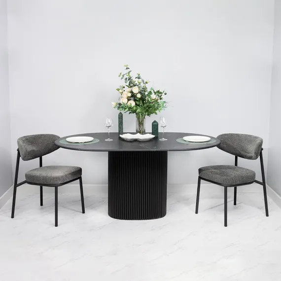 Стул Arvo серый шенилл с черными ножками