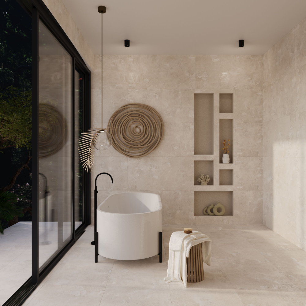 Керамогранит, Arcadia Ceramica, ERAGON LIGHT BROWN, 1200x600 мм, матовая с глянцевым эффектом