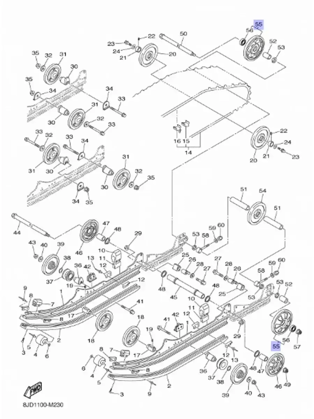 Ролик подвески трака 8HF475501000