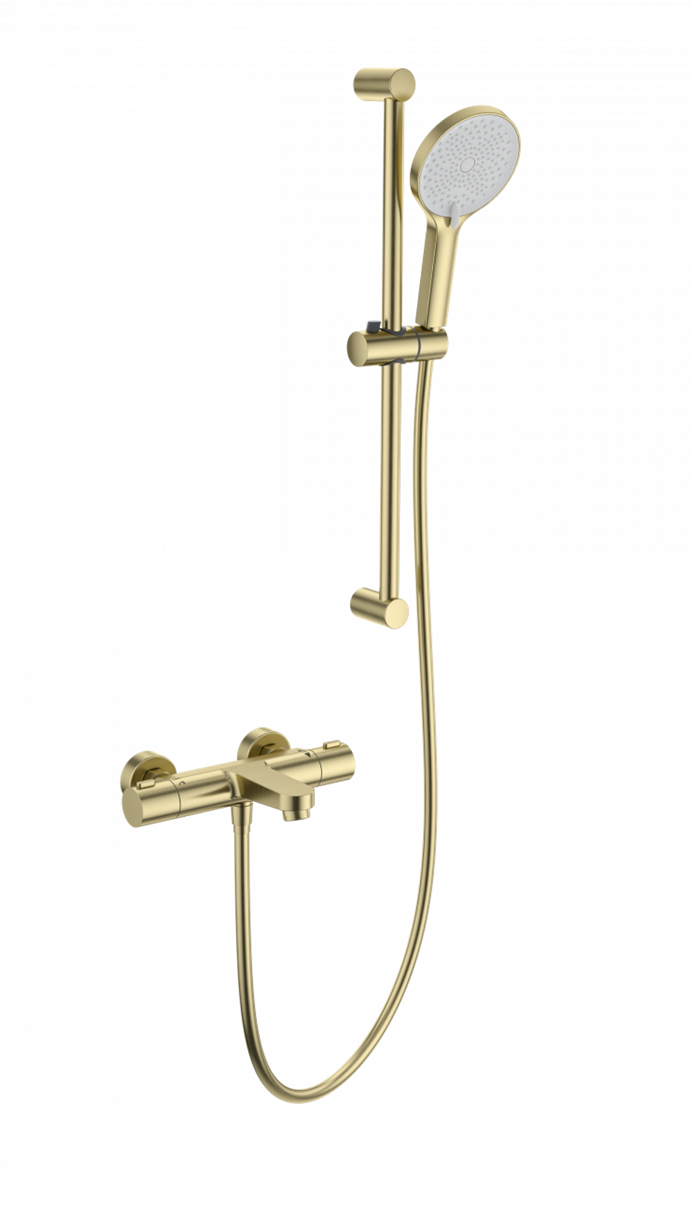 Смеситель для ванны с душевым гарнитуром и термостатом WONZON & WOGHAND, Брашированное золото (WW-C2018-A-BG)