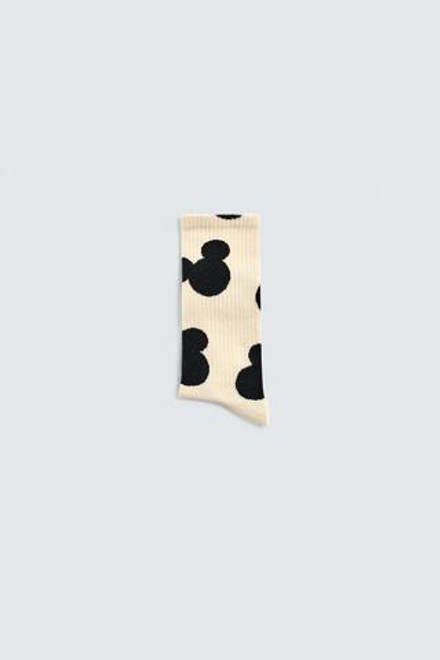 ZARA X DISNEY НОСКИ С СИЛУЭТОМ МИККИ МАУСА, ЧЕРНЫЙ/ЭКРЮ