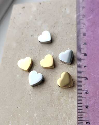 bs076 Бусина "Сердце" 12мм, нерж. сталь