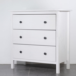 Комод, 78х38х80, Хермес, белый, с 3 ящиками, комод на ножках для одежды и игрушек, из массива дерева, IKEA