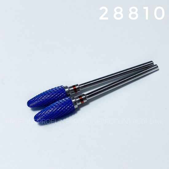 Керамическая фреза для снятия гель лака синее покрытие Кукуруза, красная насечка