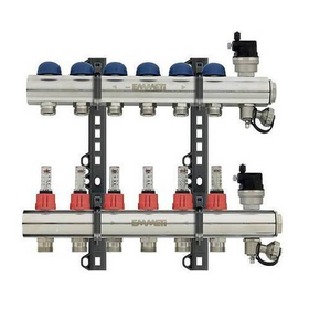 Коллекторная группа для теплого пола EMMETI TOPWAY - 1* на 3 контура 3/4*EK с пластиковымидержателями